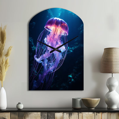 Horloge murale Ethereal Glow Jellyfish I - Jellyfish