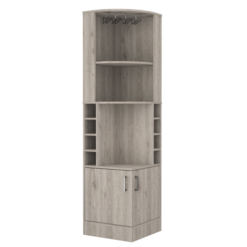 Stylish Gray Beverage Cabinet With Multiple Storage And Display Options 8 Bar Additional