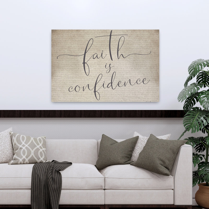 Faith Is Confidence, art contemporain abstrait, H 32 po x l 48 po