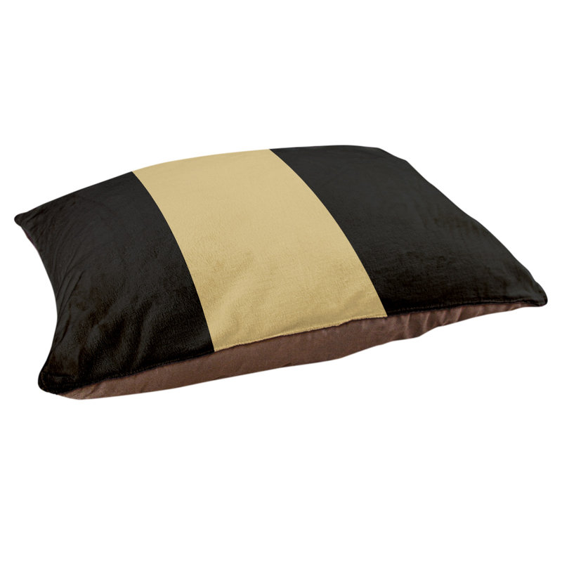 Polyester Pet Bed, Medium (28" W x 18" D x 6" H), Black/Gold/Black