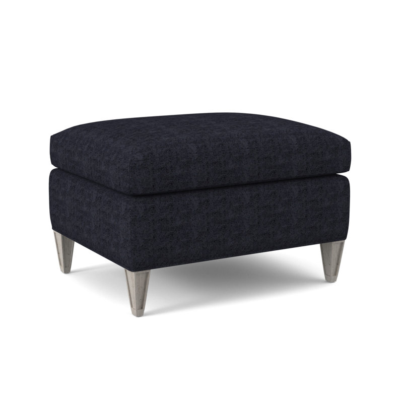 Bristol Upholstered Ottoman, Venice Navy, Bisque