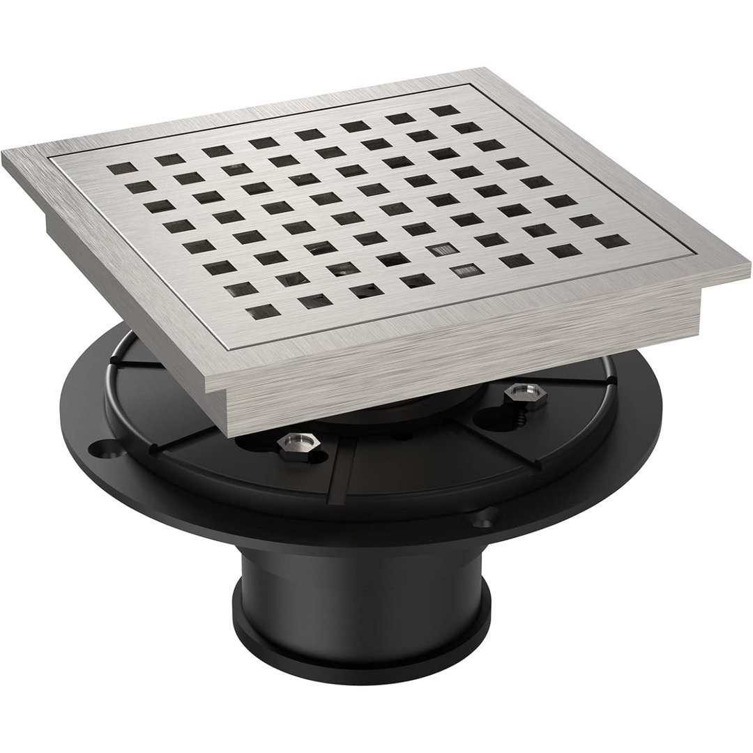 30.5cm Linear Shower Drain, 304 Stainless Steel Shower Floor Drain with Removable Grate Cover, Hair Catcher and Leveling Feet, Modern Rectangular Bath