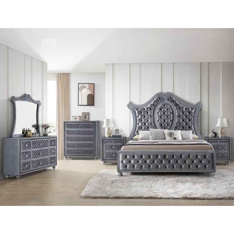 Cary panneau 5 pièces chambre très grand gris, Très grand