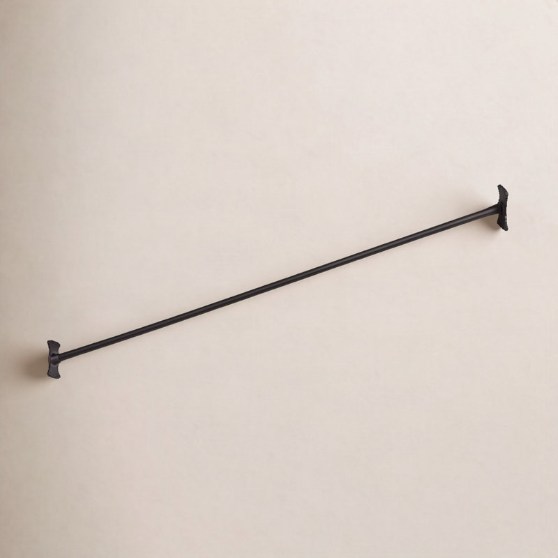 72" Brass Straight Shower Curtain Rod, Matte Black