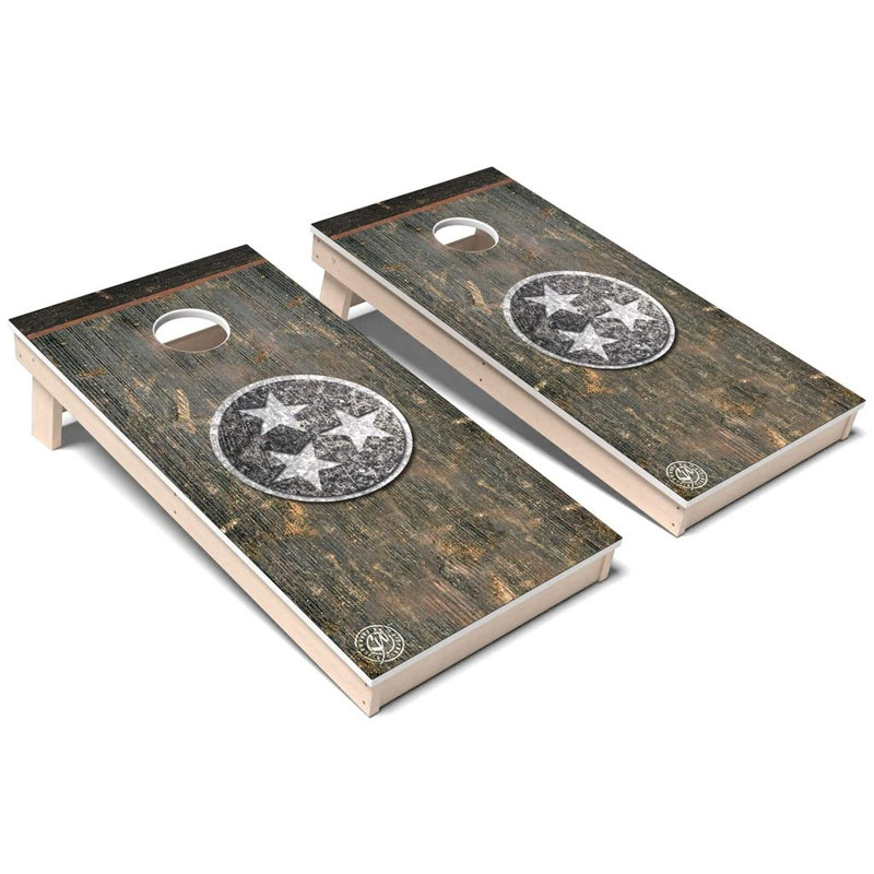 Ensemble de planches de cornhole composites rétro toutes saisons Tennessee State Flag, Ajouter un étui de transport
