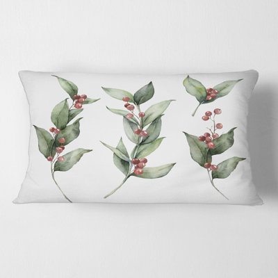 Ensemble de Noël avec branches et housse de coussin rectangulaire Berrie