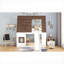 Lit superposé simple au-dessus d'un lit simple en bois de pin avec échelle de toit coulissant blanc et brun - peu encombrant, pas besoin de sommier