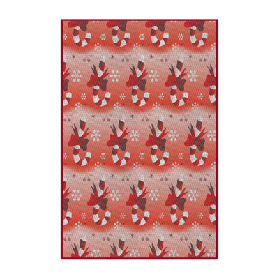 Tapis orange à motif/pêche