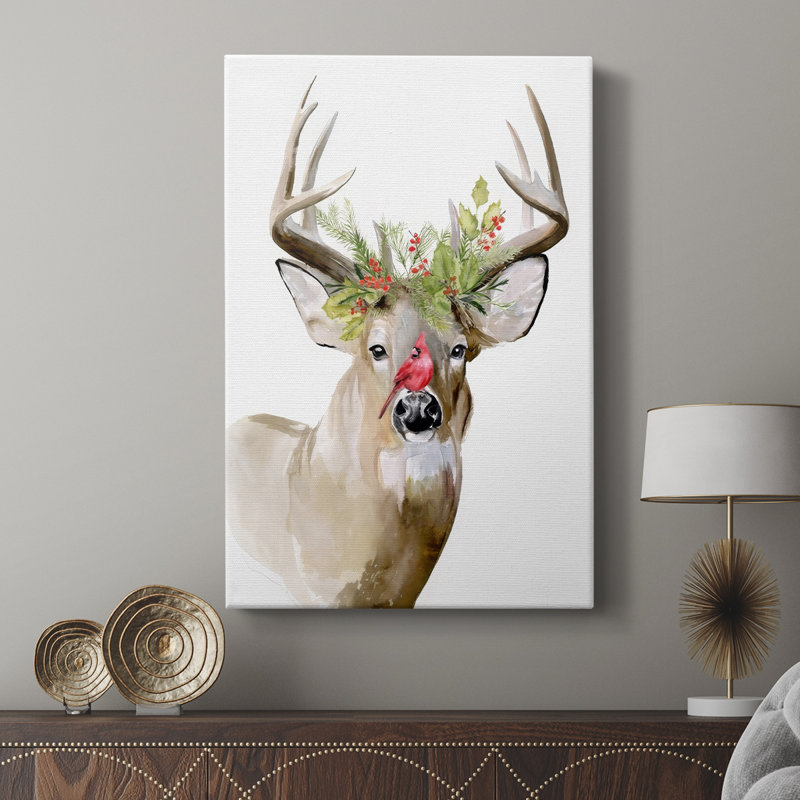 Holiday Deer II - galerie sur mesure, H 27 po x l 18 po