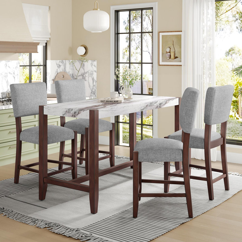 Ensemble de 4 tabourets de bar Mid-Century, Gris