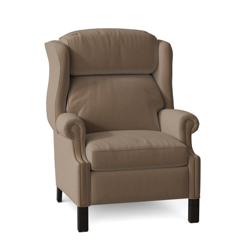 Chippendale Recliner, Outsider Raven Genuine Leather, Cobblestone, #9 French Natural