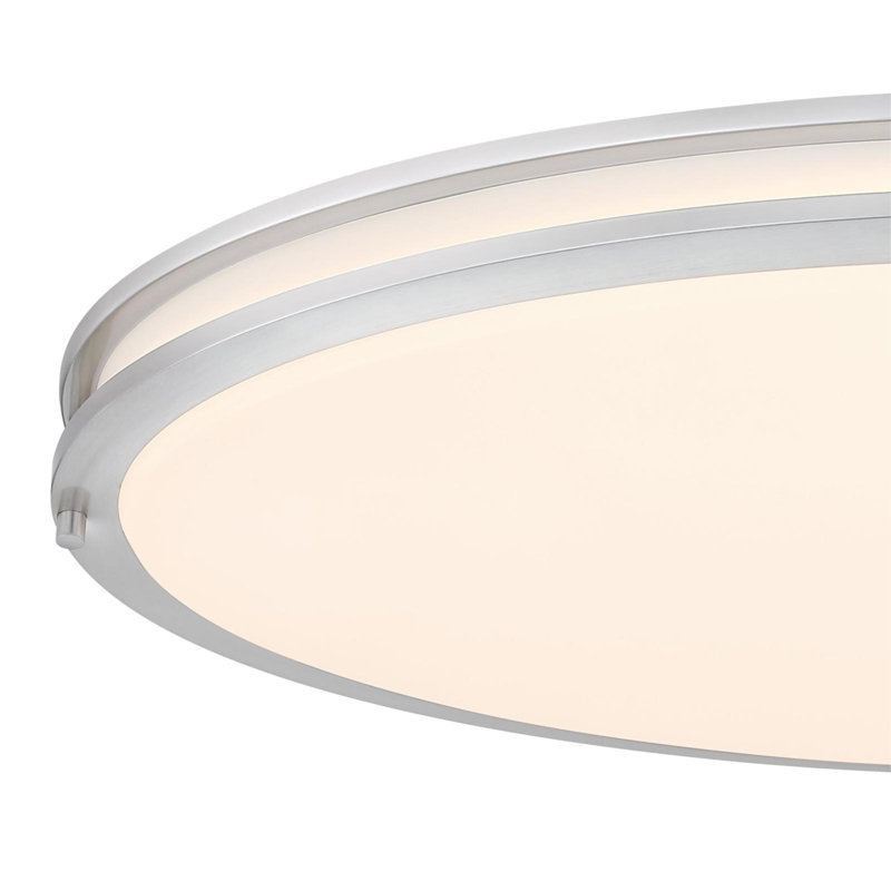 33 Inch 40 Watt LED Indoor Flush Mount Ceiling Fixture with Colour Temperature Selection, Matte Black Finish, Frosted Acrylic Shade