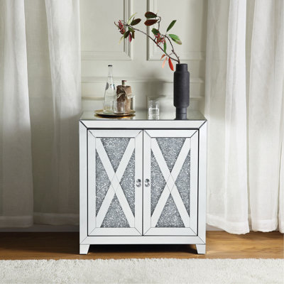 Console avec miroir et faux diamants