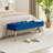 Aghvarth Versatile Tufted Velvet Bench with Gold Metal Legs-1497681454