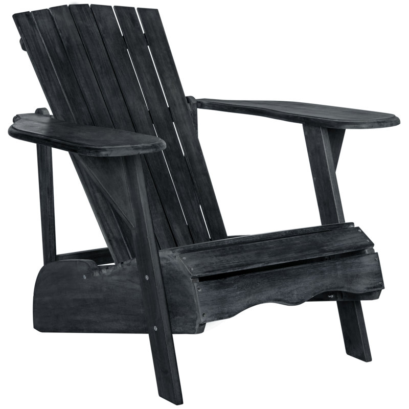 Chaise Adirondack en bois Melida, Gris ardoise foncé