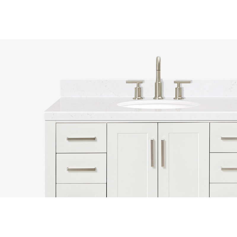 ARIEL Magnolia 42 Single Bathroom Vanity with Top, White, Rectangular