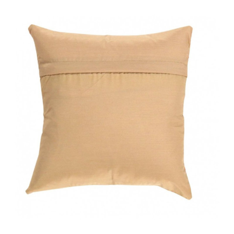 Coussin turc en soie fine dorée / bleue / verte / brune, H 16 po x l 16 po