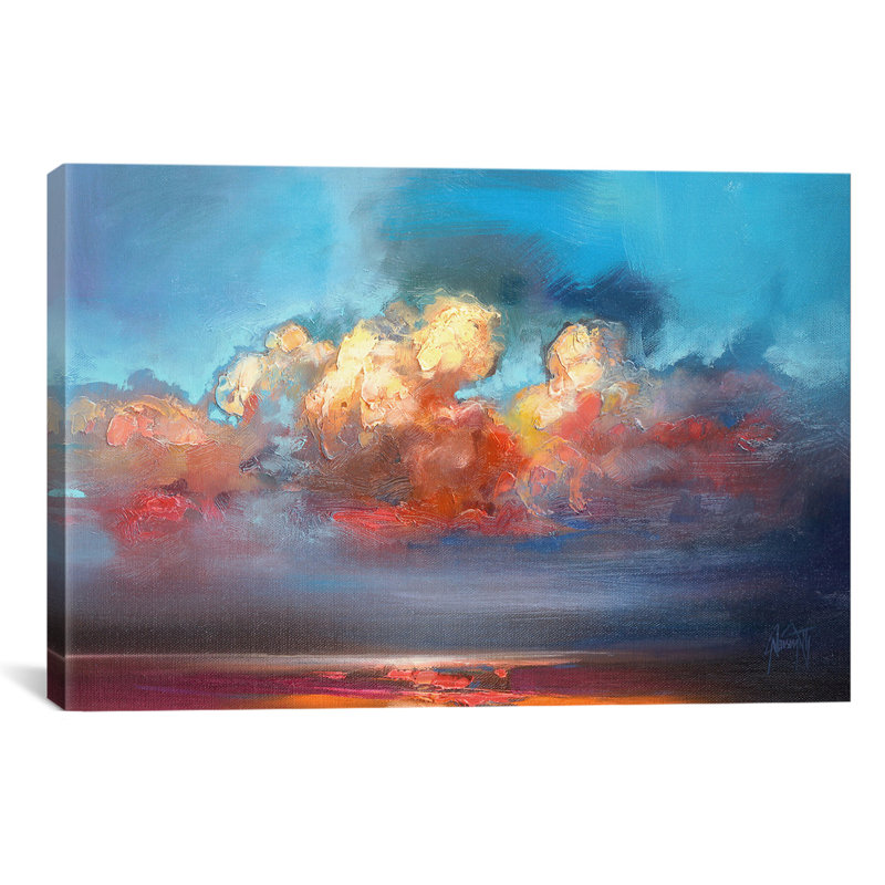 "vermillion cumulus" par scott naismith, reproduction d’art sur toile tendue, H 18 po x l 26 po x P 1,5 po