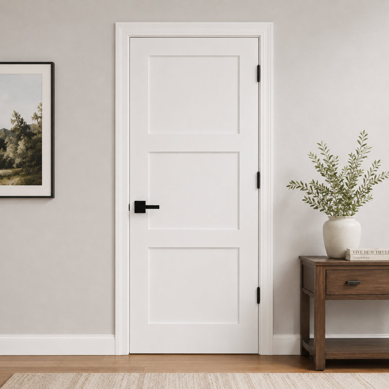 Porte intérieure pré-suspendue 3 panneaux à 3 panneaux avec charnières et charnières, 34 po x 80 po, Oui