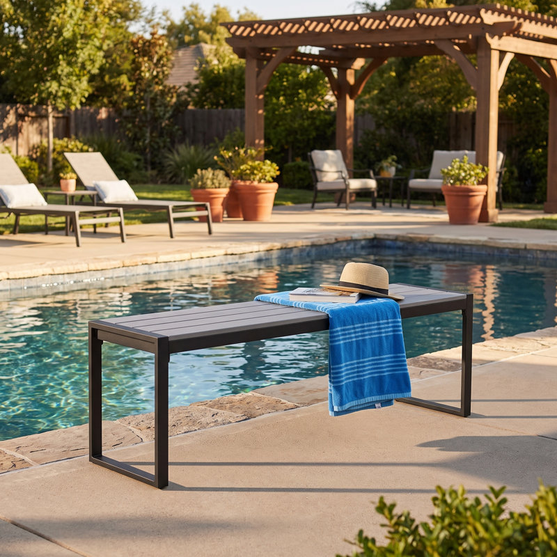 Banc de pique-nique en acier inoxydable Allanah, Gris