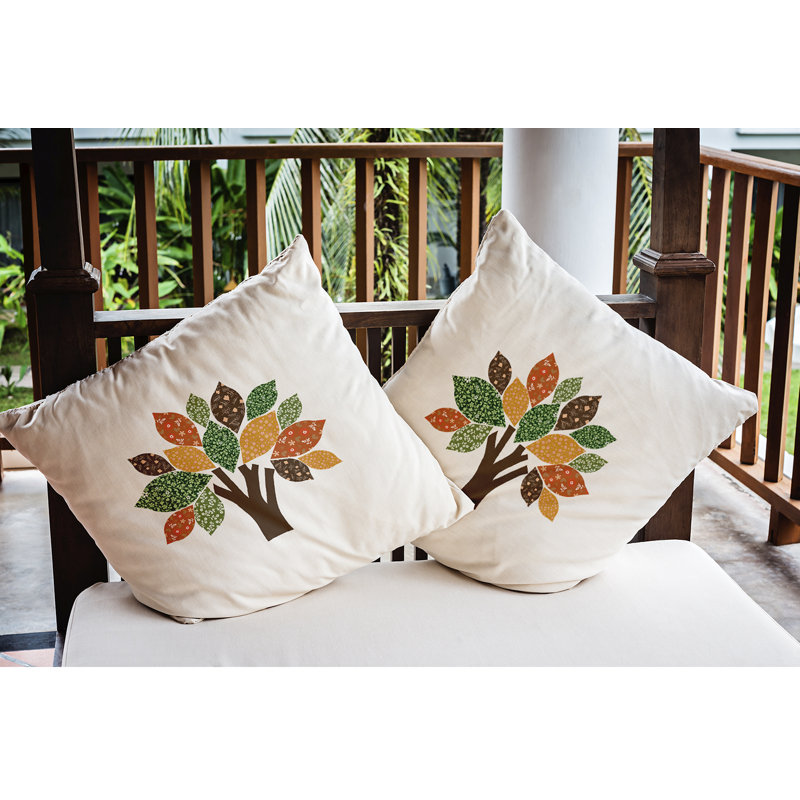 Polyester Throw Square Indoor/Outdoor Pillow Cover & Insert by E by Design, Forest Green, 16" x 16"