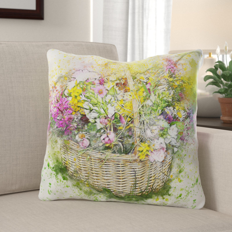 Outdoor Reversible Throw Pillow, Microsuede, Indoor