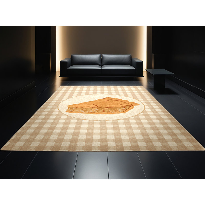 Machine Washable Tysen Thanksgiving Modern & Contemporary Abstract Rug in Brown – Beige Binding, 3x5