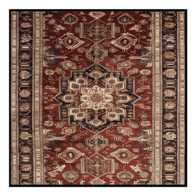 Tapis persan noir lavable à la machine