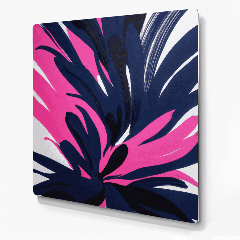"Abstract Florals" 88, art mural en métal gris, H 32 po x l 32 po