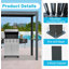 Pergola à persiennes 8 x 5 pi pour barbecue d'extérieur, pergola à toit rigide avec gouttière intégrée et toit imperméable réglable, abri de jardin en métal pour terrasse de patio - Gris