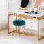 Tabouret de coiffeuse en velours rond et fer Foerster-1988120303