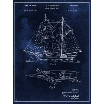 Brevet de voilier - reproduction sur toile tendue