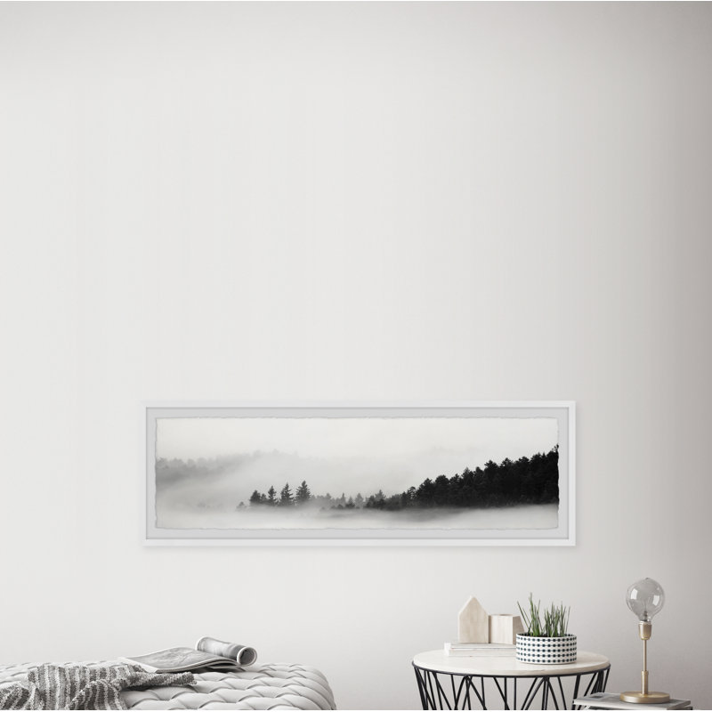 Foggy Mountain Top - Single Picture Frame Panoramic Print, 25cm H x 76cm W x 3.81cm D