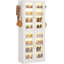 Bibliothèque de 67 pouces de hauteur avec éclairage à DEL, 8 tablettes réglables et portes en acrylique pour un rangement polyvalent dans n'importe quelle pièce-1159903487