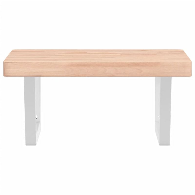 Aricely 50cm Solid Wood Bathroom Vanity Top, Beech/White