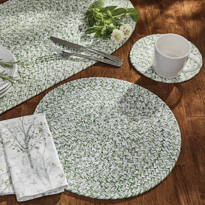 Spice Bin Braided Mint Table Runner, 54" L x 15" W, Green