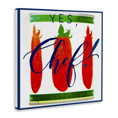 Yes Chef Canned Goods Canvas Wall Art by Graffi*tee Studios