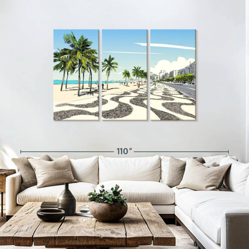 Vue du trottoir Gillard Copacabana, H 48 po x l 74 po