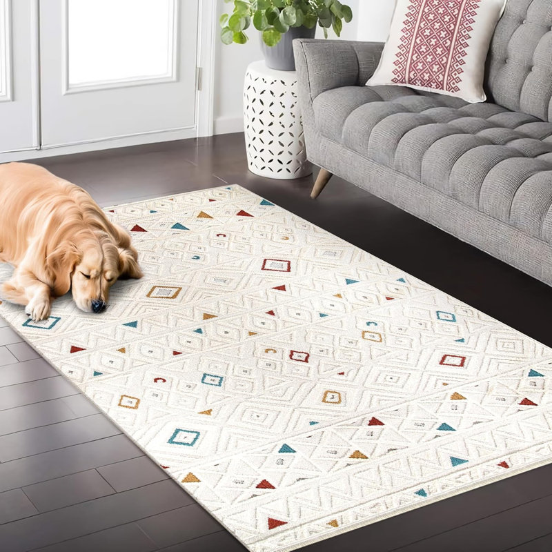 Soft Area Rug for Bedroom Floor Mats Medium Pile Entryway Rugs Textured Polypropylene Carpet TR006, Rectangle 120 x 180 cm 