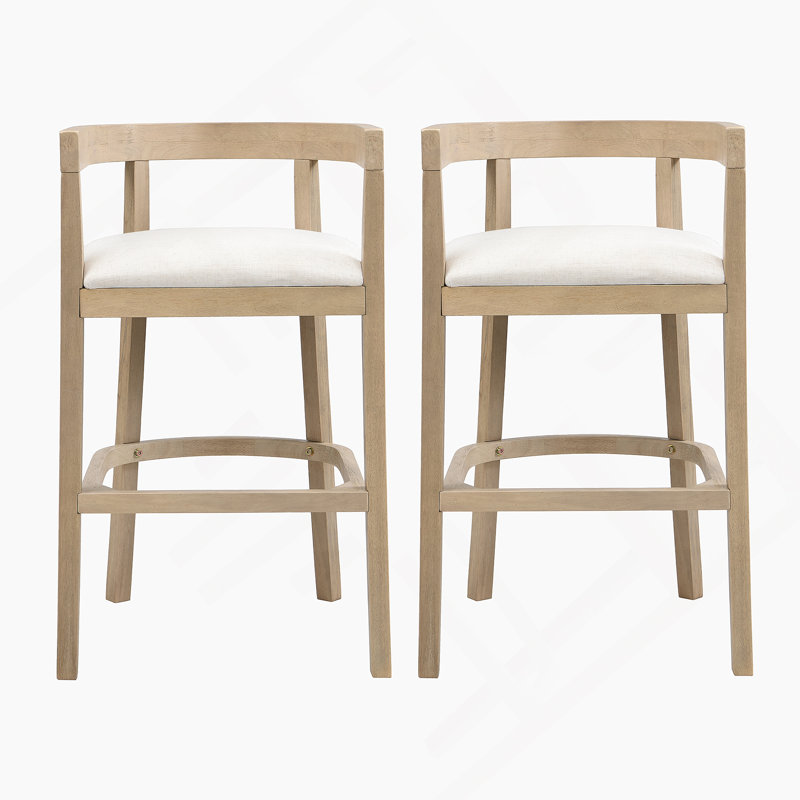 Tabourets de bar (ensemble de 2), Naturel