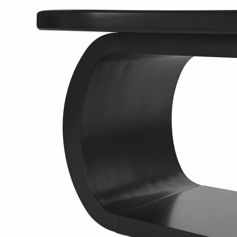 Modern Cloud Coffee Table with 1.5" Thick Tabletop, Black