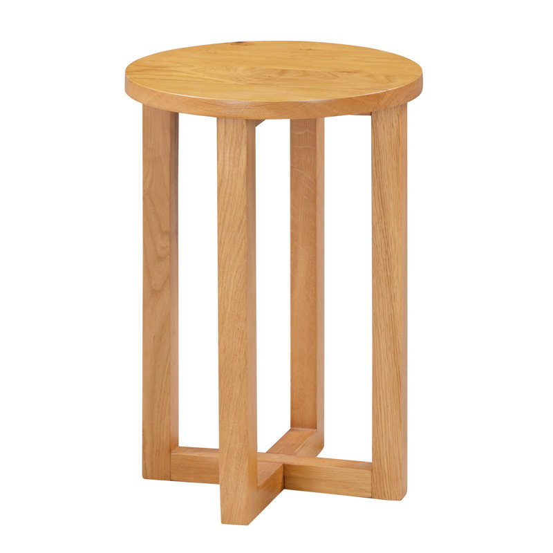 Bittencourt Solid Wood Cross Legs End Table