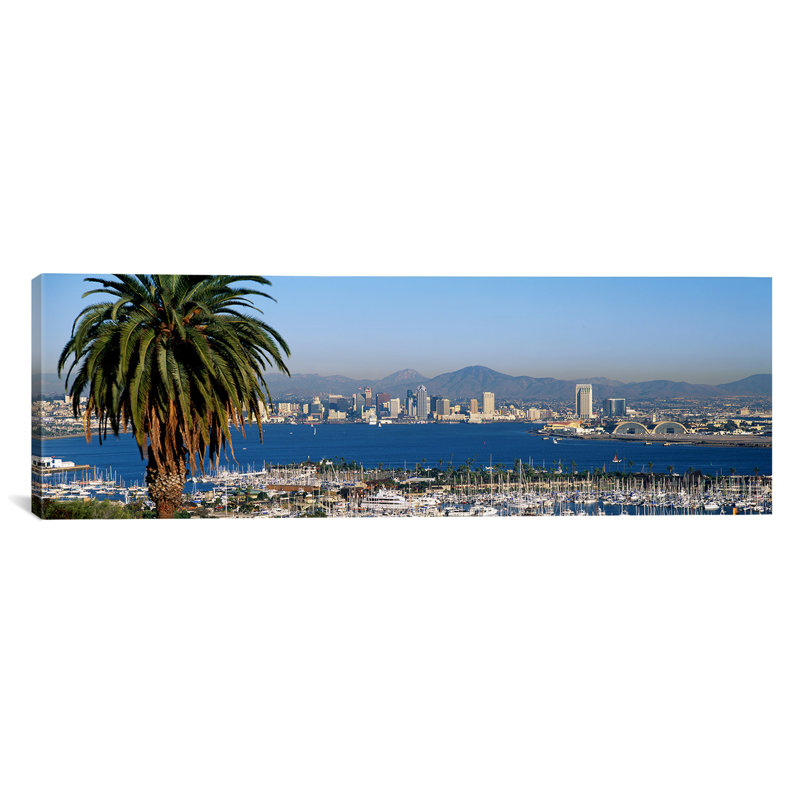 «San Diego, California», reproduction de photo sur toile, H 20 po x l 60 po x P 1,5 po, Cadre noir