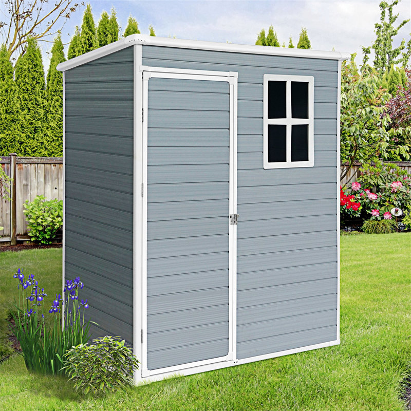5Ft X 3Ft Resin Outdoor Storage Shed With Floor And Lockable Door