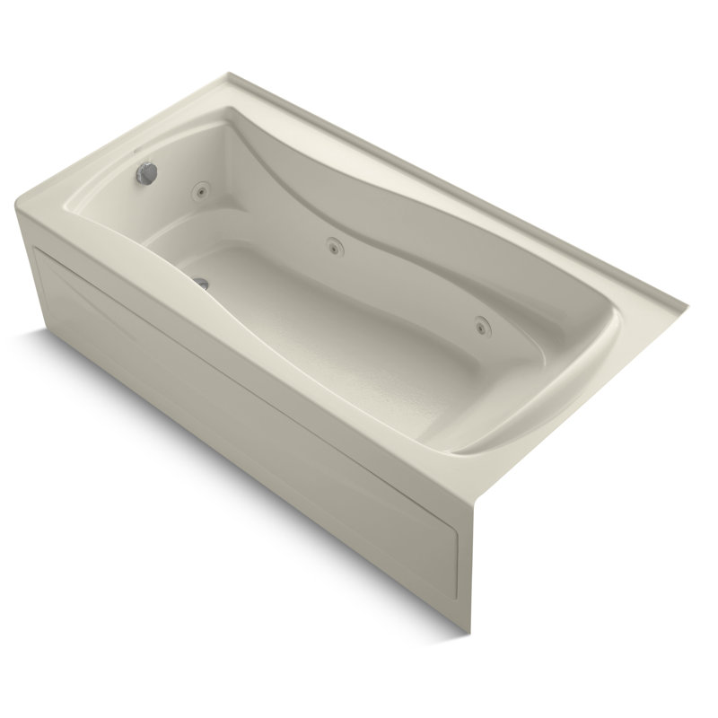 Mariposa 72" x 36" Whirlpool Bathtub, Almond, Left