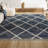 Cantera Shag Plush Tassel Moroccan Geometric Trellis Denim Blue/Cream Rug-1731301307