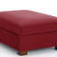 Repose-pieds rembourré carré en velours côtelé rouge avec pieds en bois massif, partie modulaire simple pour canapé modulaire-301973246-301973241