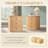 Abarca 23.6" Tall Modern End Table Set of 2, Wood Bedside Table with Charging Station & 3 Storage Drawers, Curved Waterfall Design Table, End Table for Study, Living Room, Natural-1017933481