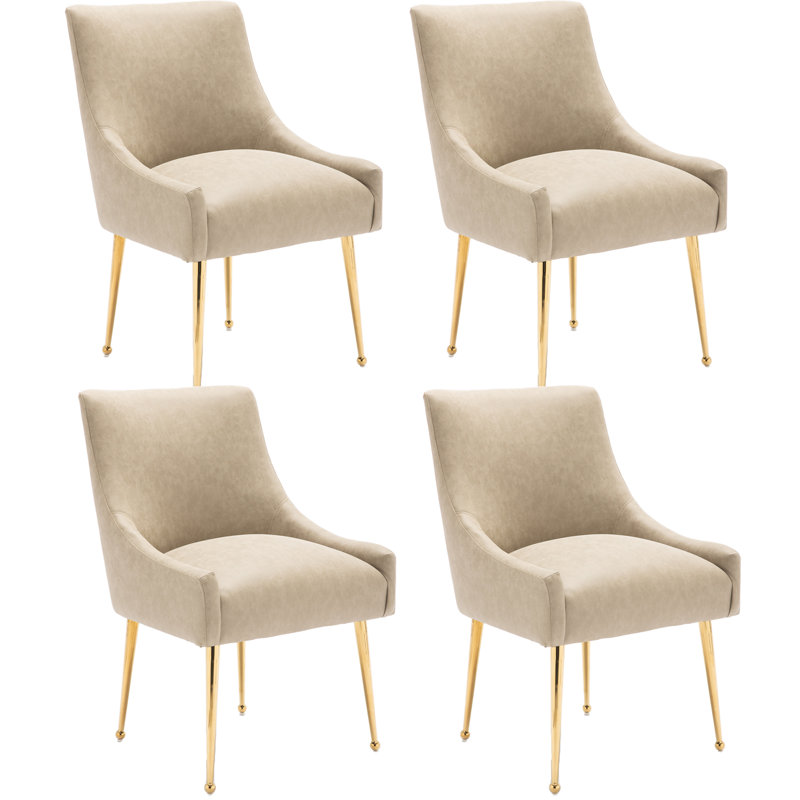 Zanthia Faux Leather Upholstered Dining Chair, Beige