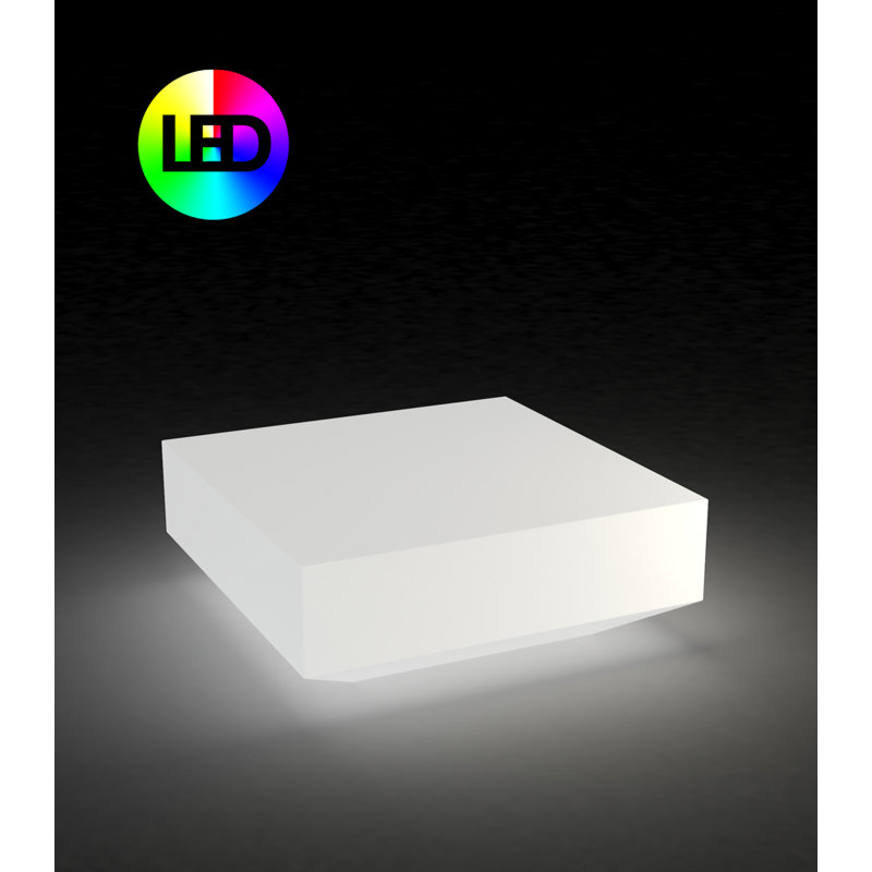 Ulm Plastic Coffee Table, LED-Ice, 39.75" W x 39.75" L x 11.75" H